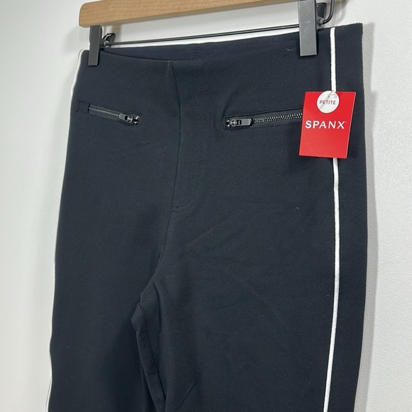 Spanx Perfect Pant ankle piped skinny  classic black size medium petite. NWT. - Picture 2 of 11